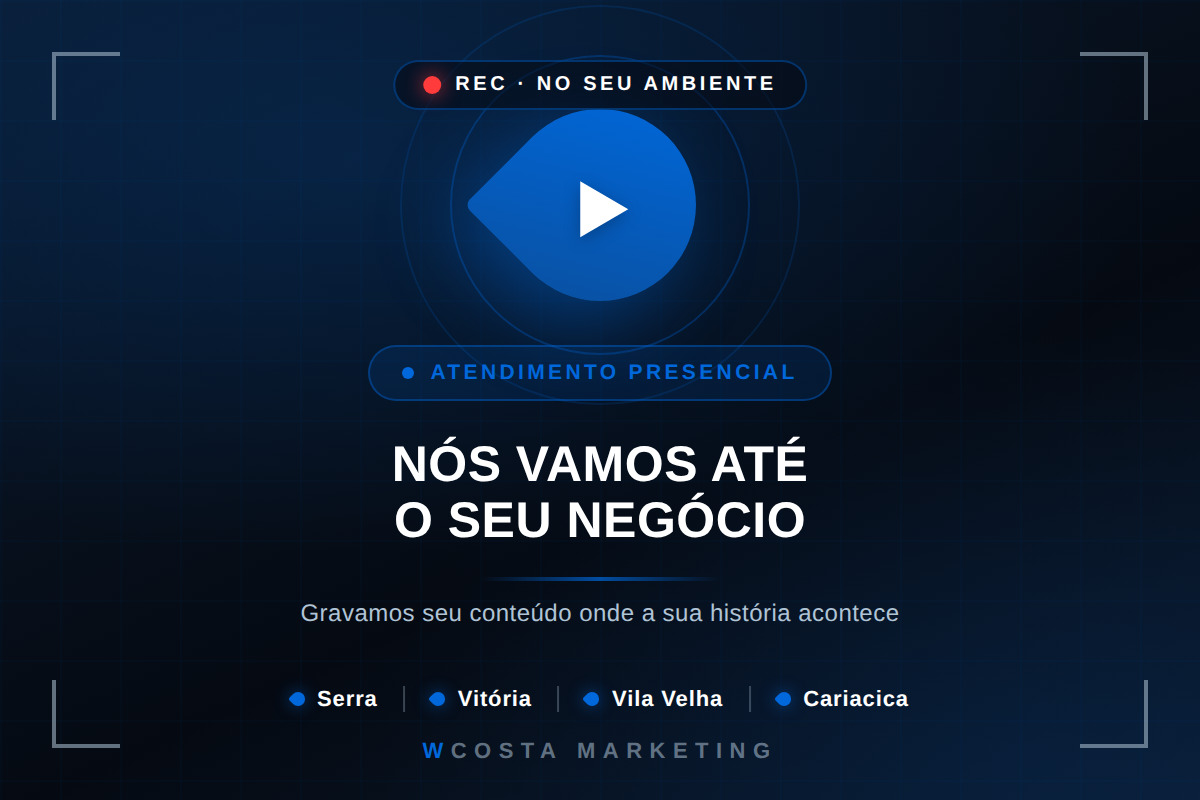 WCosta Marketing — atendimento presencial, gravação in-loco